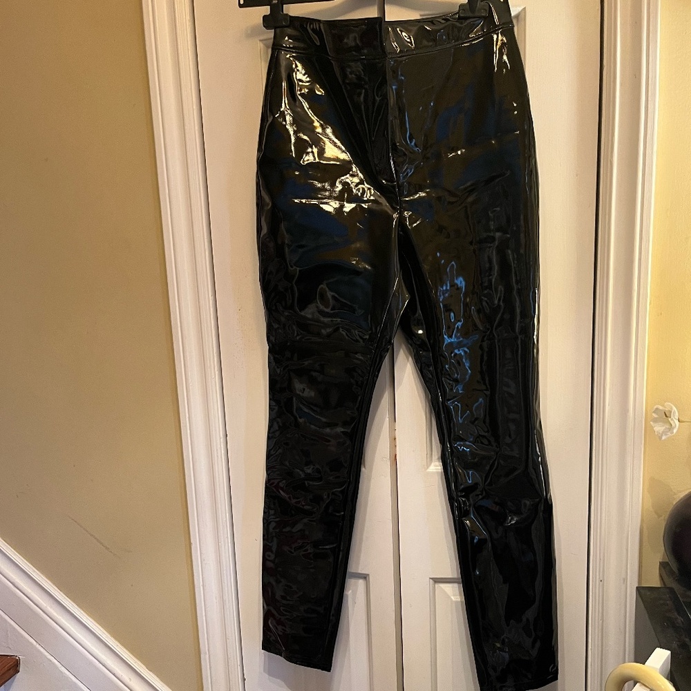 Babaton Shiny Vinyl Black Pants